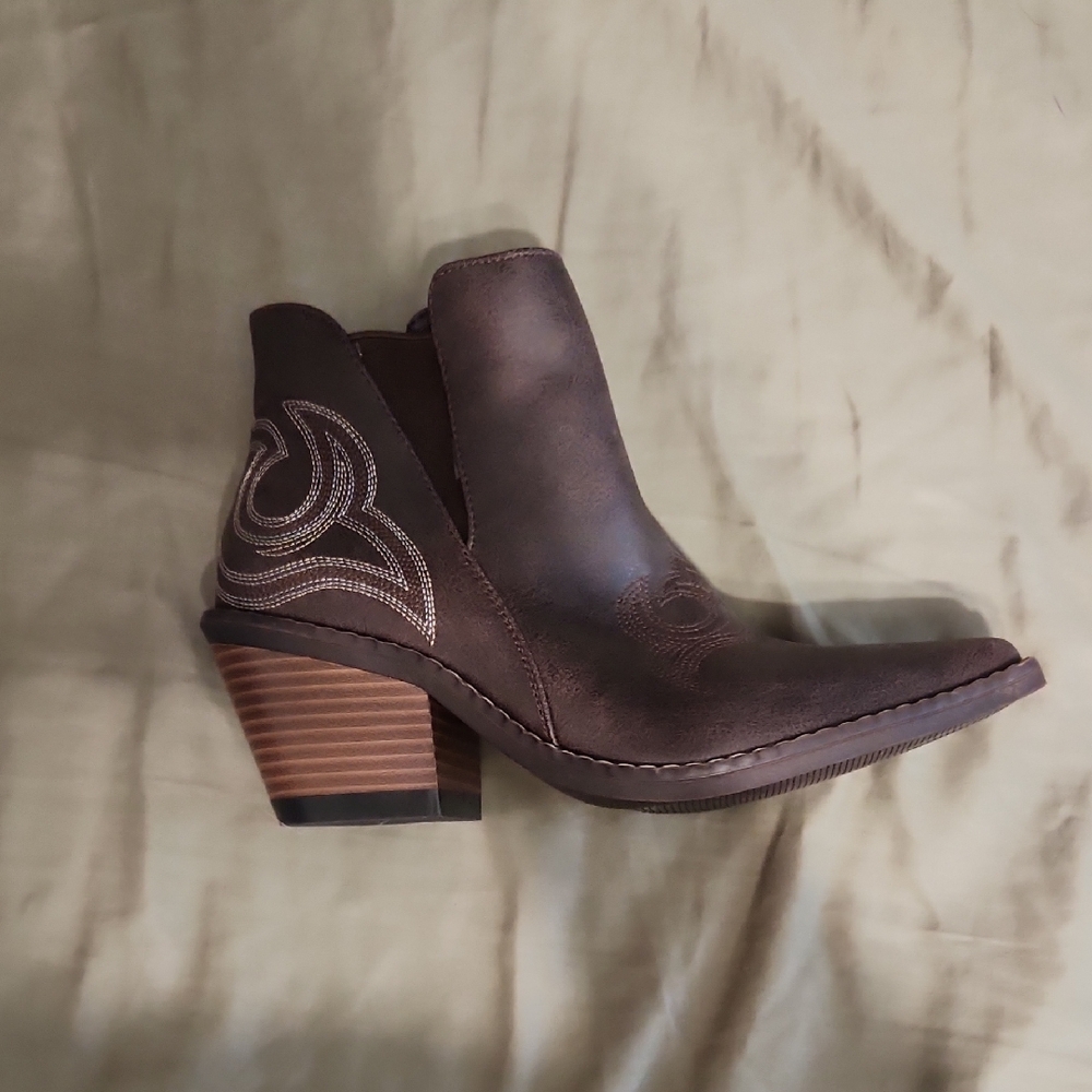 Brown Western Ankle Boots